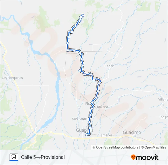 GUAPILES - ZOTA Bus Line Map