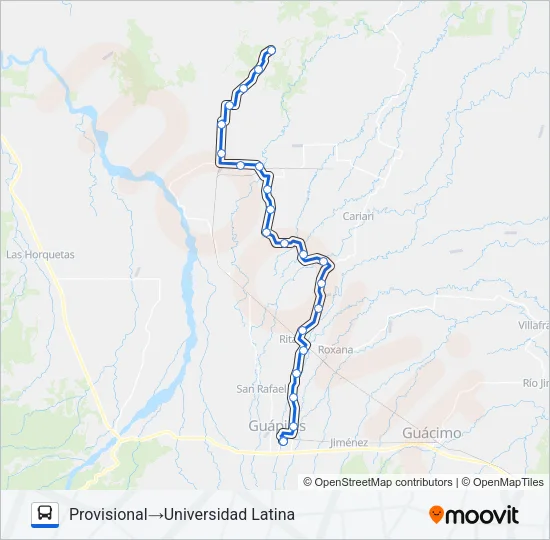 GUAPILES - ZOTA Bus Line Map