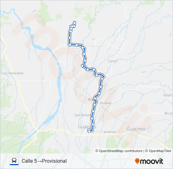 GUAPILES - ZOTA Bus Line Map