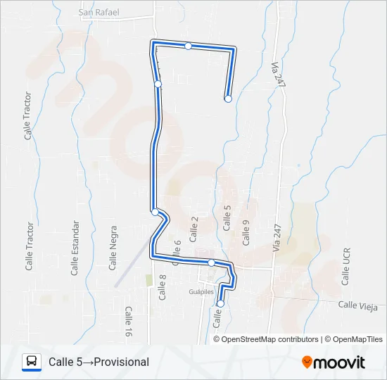 GUAPILES - CASCADA Bus Line Map