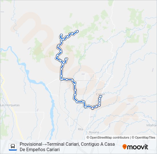 Mapa de CARIARI - CAÑO SECO de autobús