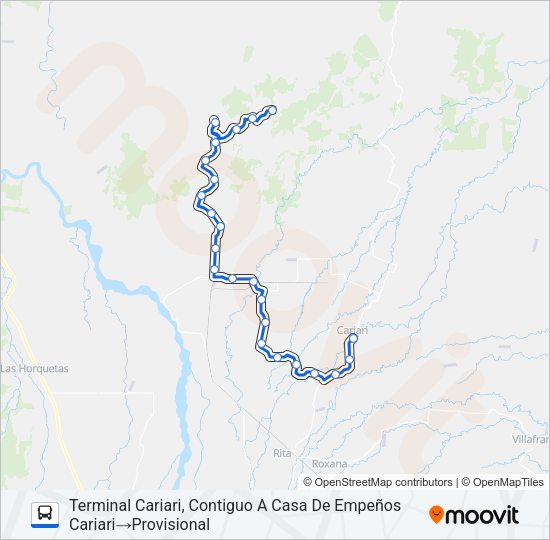 Mapa de CARIARI - CAÑO SECO de autobús