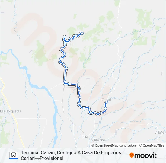 CARIARI - CAÑO SECO Bus Line Map