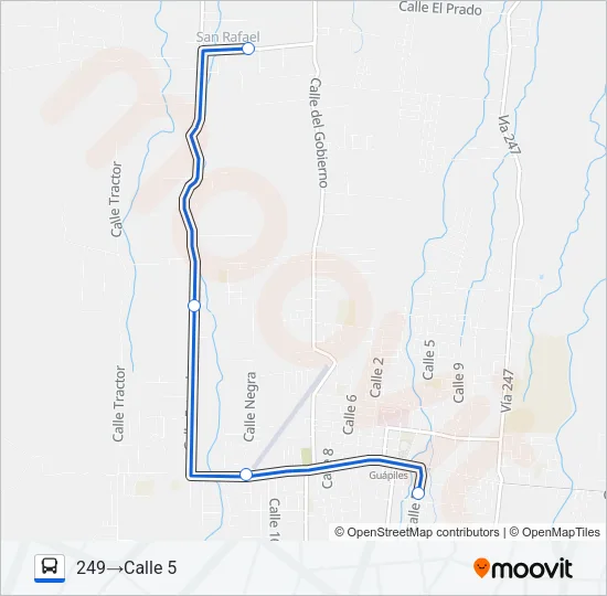 GUAPILES - SAN RAFAEL (LA COLONIA) Bus Line Map