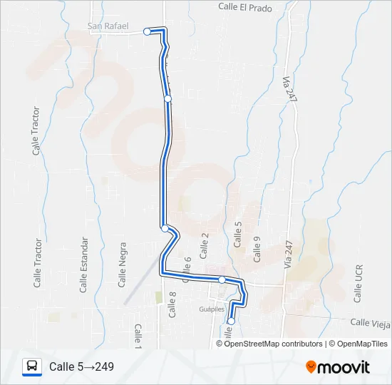 GUAPILES - SAN RAFAEL (LA COLONIA) Bus Line Map