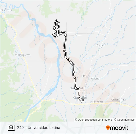 GUAPILES - LA PRECARIA (PERIFERICA) Bus Line Map