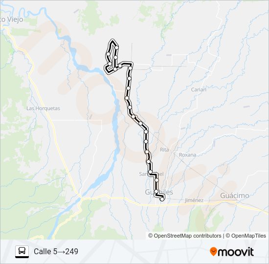 Mapa de GUAPILES - LA PRECARIA (PERIFERICA) de autobús