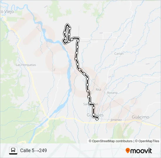 GUAPILES - LA PRECARIA (PERIFERICA) Bus Line Map