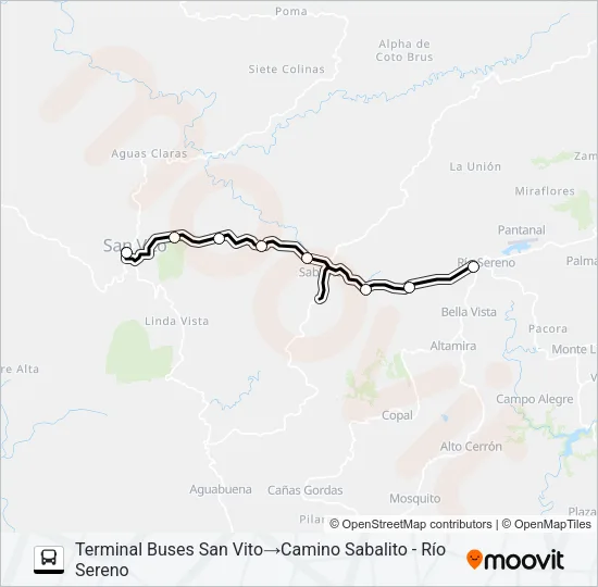 SAN VITO - RIO SERENO Bus Line Map
