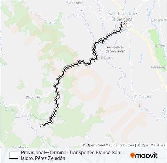 SAN ISIDRO  -  SAN SALVADOR bus Line Map