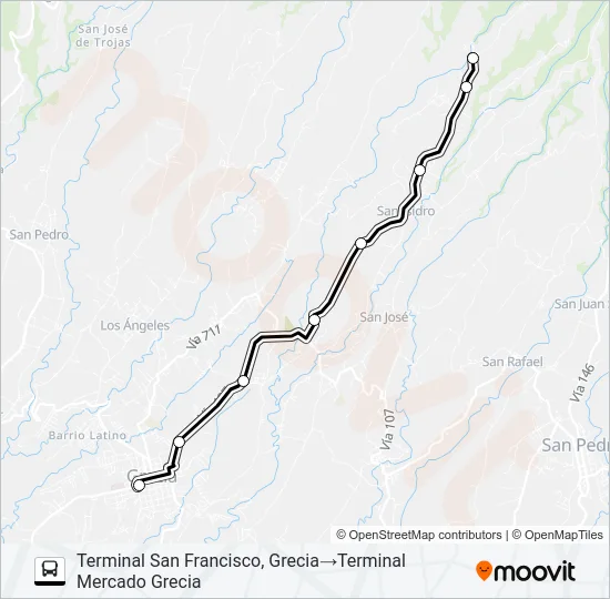 GRECIA - SAN FRANCISCO Bus Line Map