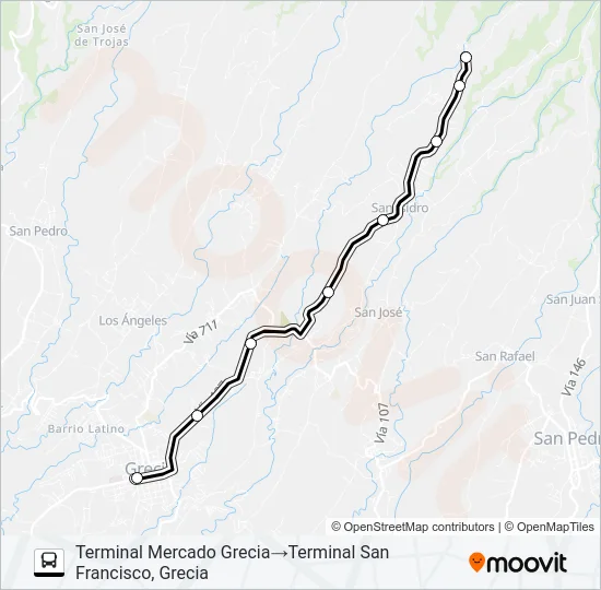 GRECIA - SAN FRANCISCO Bus Line Map