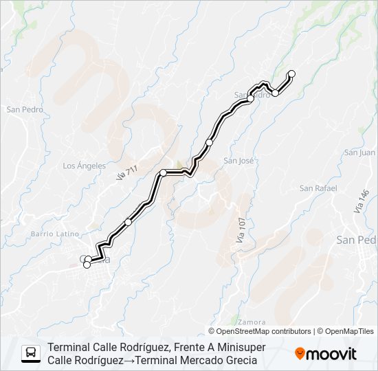 GRECIA - CALLE RODRIGUEZ Bus Line Map
