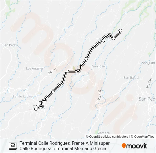 GRECIA - CALLE RODRIGUEZ Bus Line Map