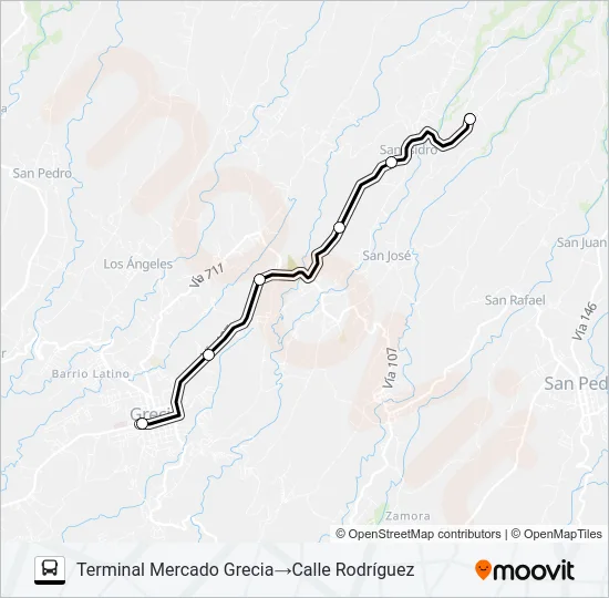 GRECIA - CALLE RODRIGUEZ Bus Line Map