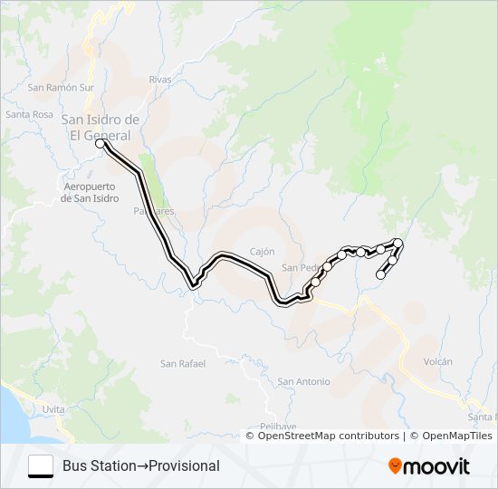 Mapa de SAN ISIDRO - COLONIA CRISTO REY de autobús