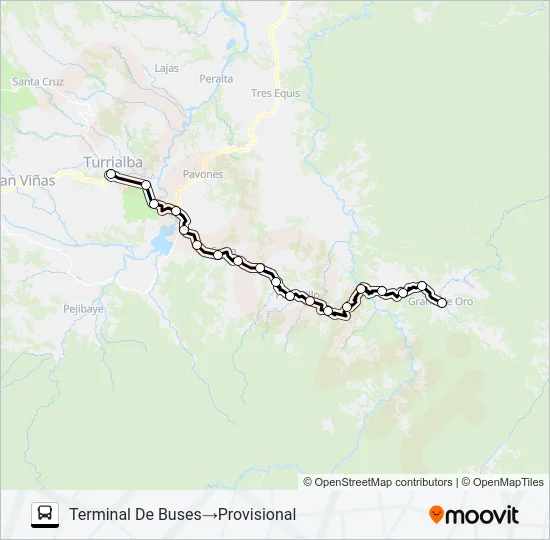 TURRIALBA - GRANO DE ORO Bus Line Map