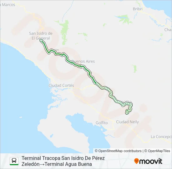 SAN ISIDRO – SAN VITO Bus Line Map