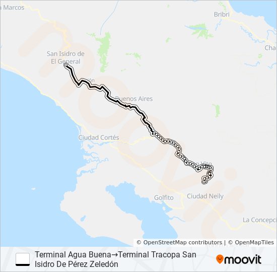 SAN ISIDRO – SAN VITO bus Line Map
