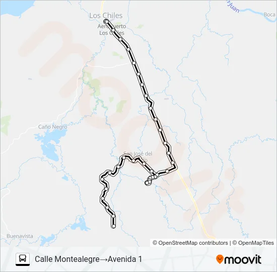 LOS CHILES - LA UNION Bus Line Map