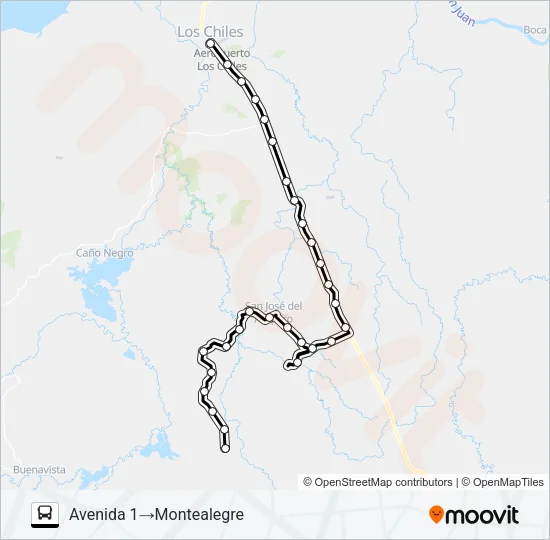 LOS CHILES - LA UNION Bus Line Map