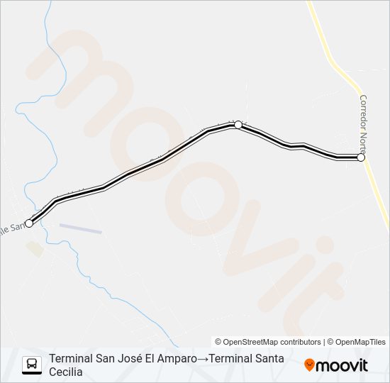 Mapa de SAN JOSE DEL AMPARO  -  SANTA CECILIA de autobús