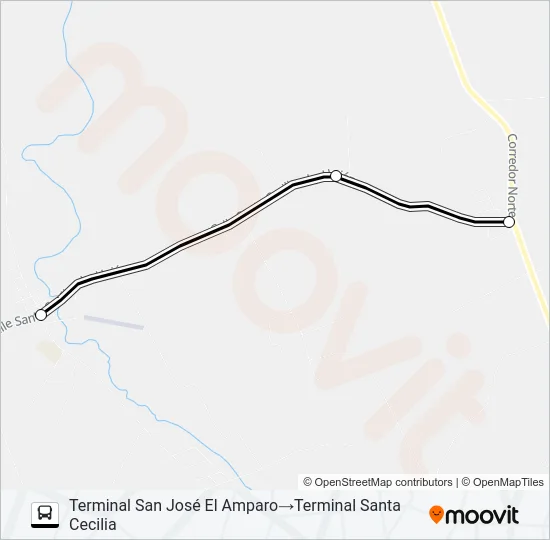 SAN JOSE DEL AMPARO  -  SANTA CECILIA Bus Line Map