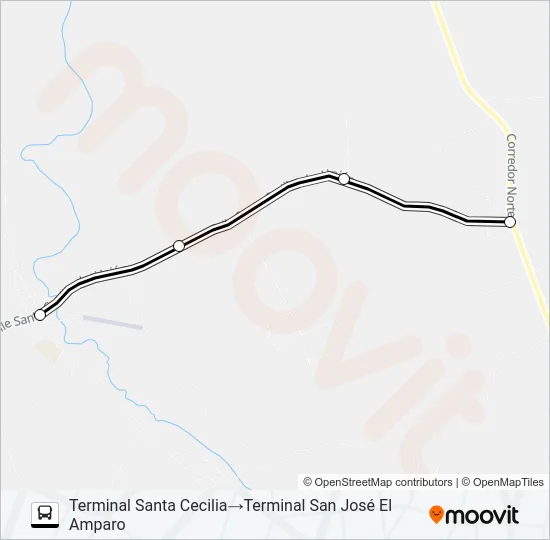 SAN JOSE DEL AMPARO  -  SANTA CECILIA Bus Line Map