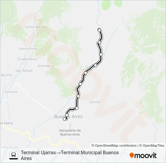 BUENOS AIRES  -  UJARRAS Bus Line Map