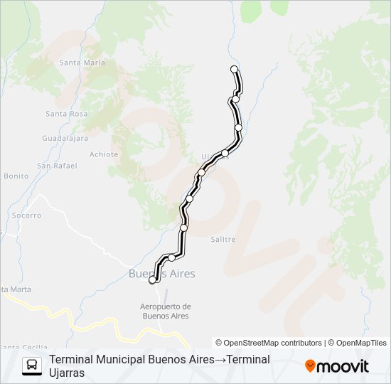 Mapa de BUENOS AIRES  -  UJARRAS de autobús
