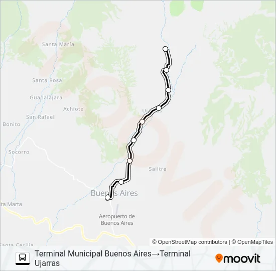 BUENOS AIRES  -  UJARRAS Bus Line Map