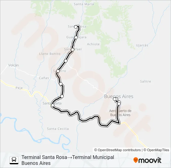 BUENOS AIRES - SANTA ROSA Bus Line Map