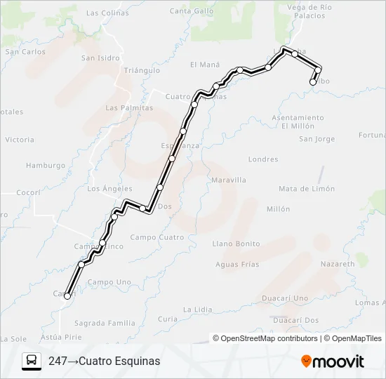CARIARI - CEIBO Bus Line Map