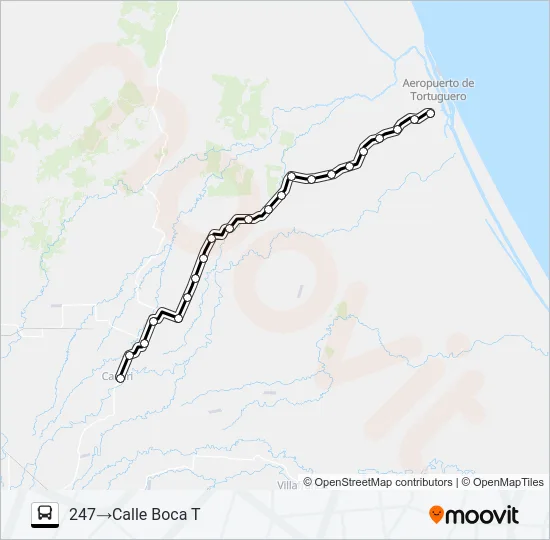 CARIARI - PAVONA Bus Line Map