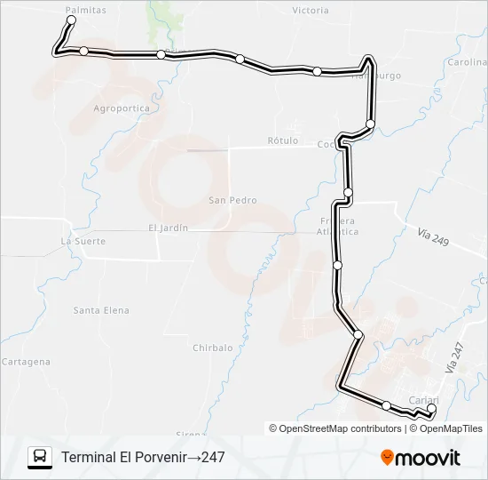 CARIARI - PORVENIR Bus Line Map