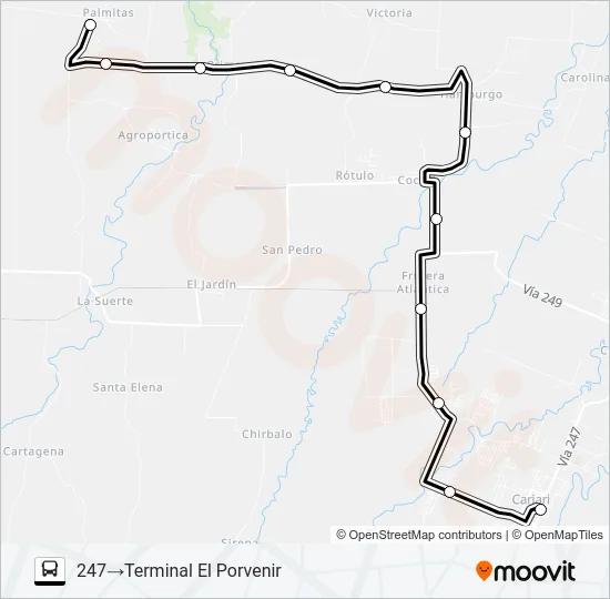 CARIARI - PORVENIR Bus Line Map