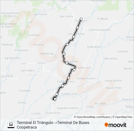 CARIARI - EL TRIANGULO Bus Line Map