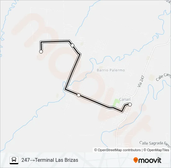 CARIARI - BRISAS - LOS LIRIOS Bus Line Map