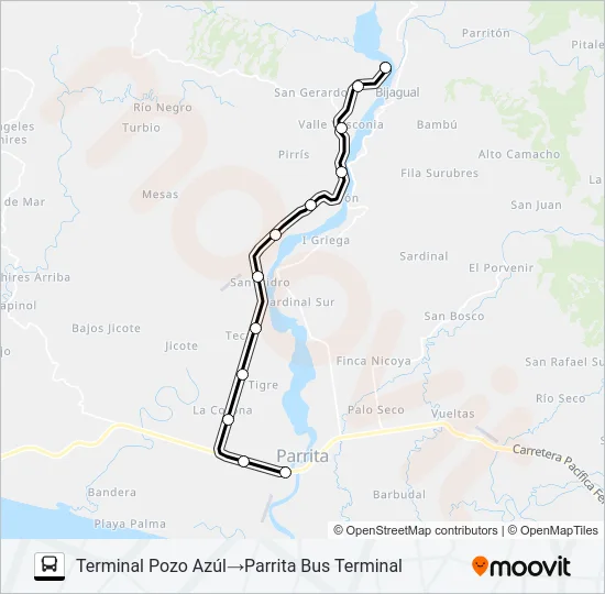 PARRITA - POZO AZUL Bus Line Map