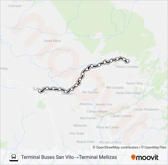 SAN VITO – MELLIZAS Bus Line Map