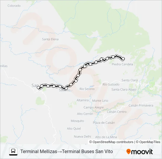 SAN VITO – MELLIZAS Bus Line Map