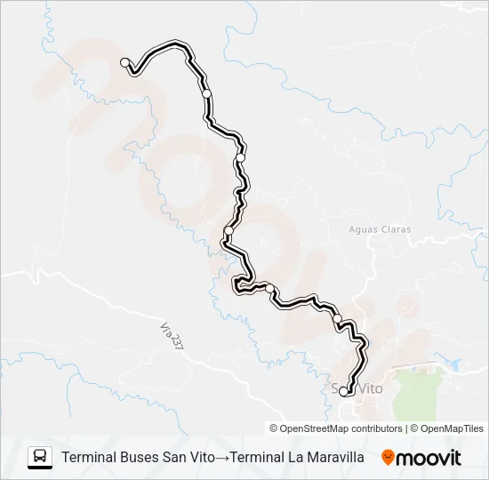 SAN VITO – LOS REYES – LA MARAVILLA Bus Line Map