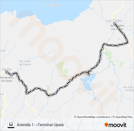 UPALA - LOS CHILES Bus Line Map