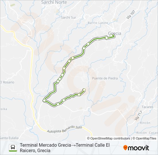 GRECIA - LA ARGENTINA Bus Line Map