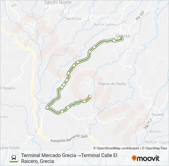GRECIA - LA ARGENTINA Bus Line Map