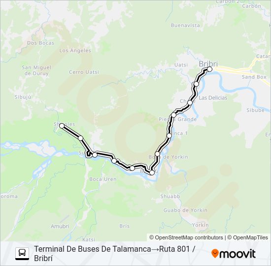 Mapa de BRIBRI - SHIROLES POR BAMBU de 