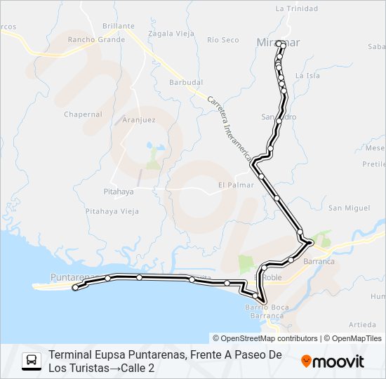 Mapa de PUNTARENAS - MIRAMAR X COSTANERA de 