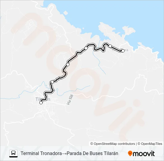 TILARAN - TRONADORA Bus Line Map