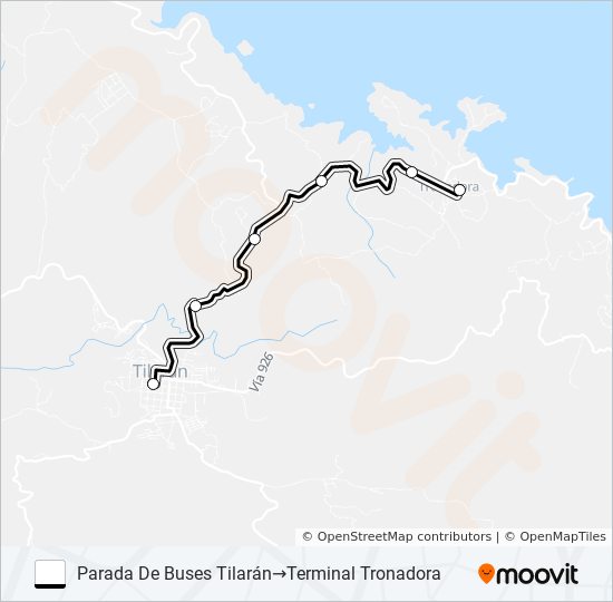 TILARAN - TRONADORA bus Line Map