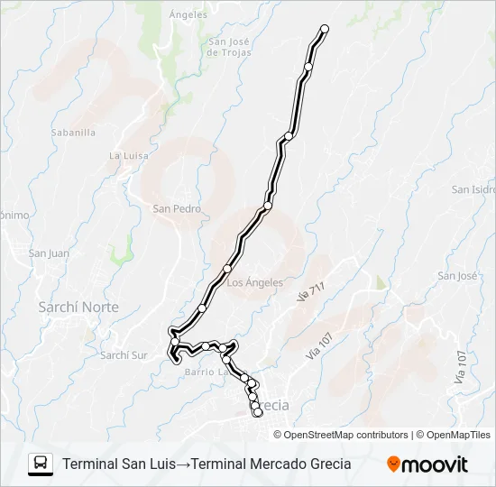 GRECIA - SAN LUIS CENTRO Bus Line Map